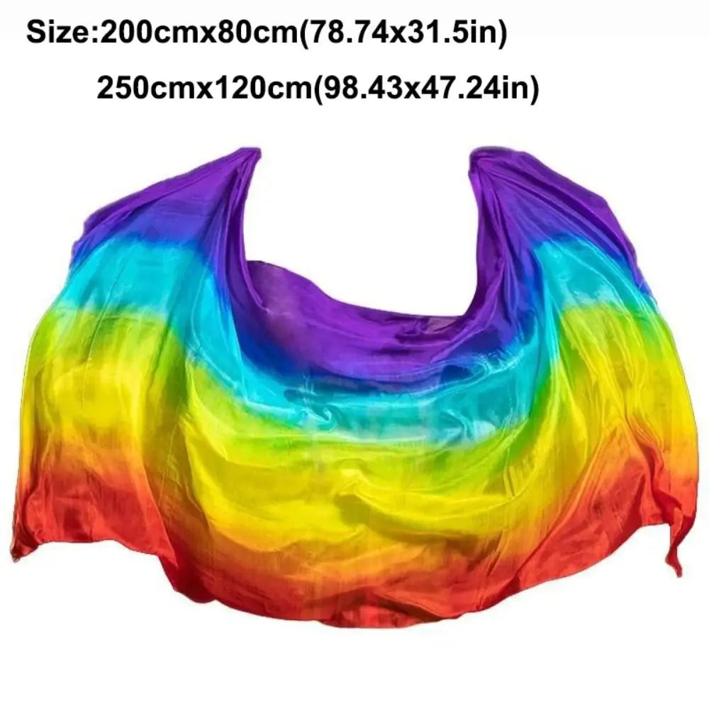 Costumes Accessories 100% Silk Belly Dance Veils Light Texture Gradient Color Veil Shawls 250cmx120cm Latin Belly Dance Shawls Quake