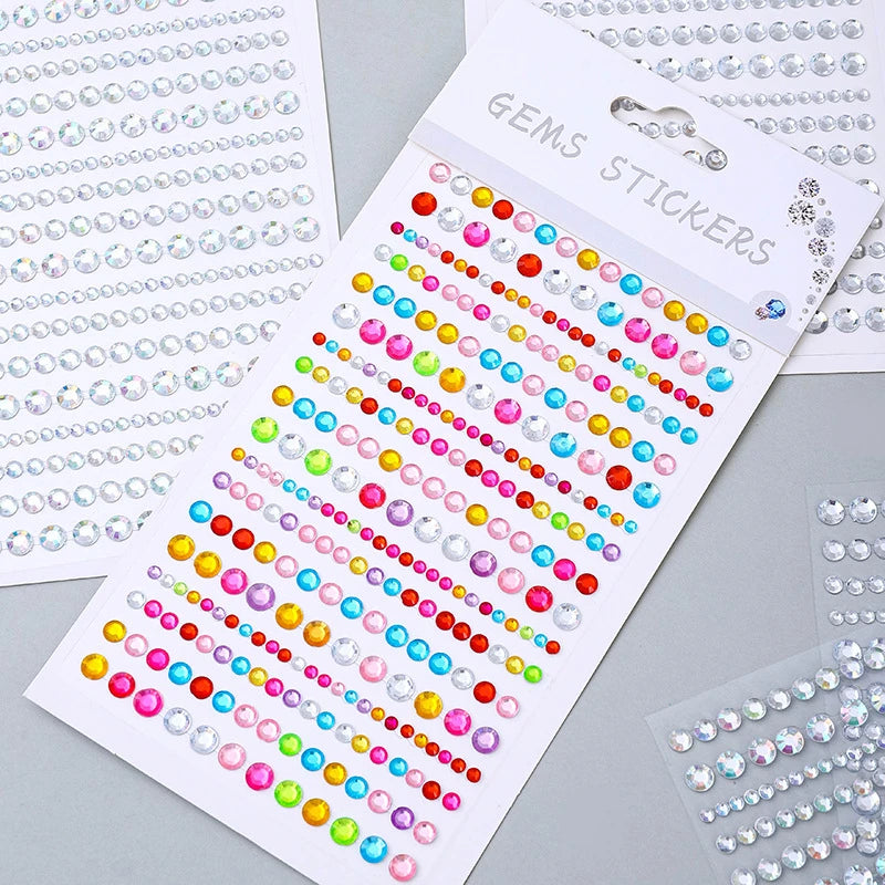 Party Eyes Girls Face Diamond Tattoo Sticker Rhinestone Acrylic Face Decoration Sticker Quake