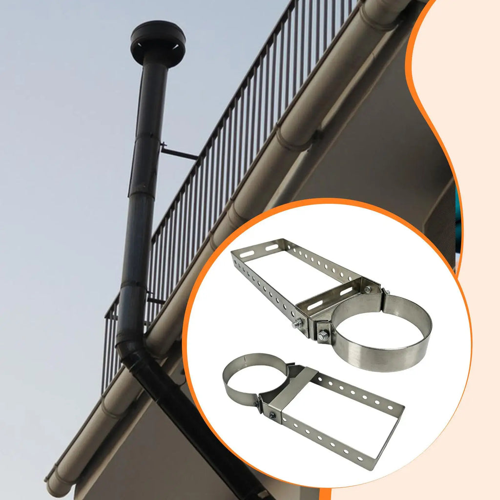 Durable Chimney Pipe Support Bracket Stainless Steel Holder for Fireplace Equipment and Flue Ventilation Quake