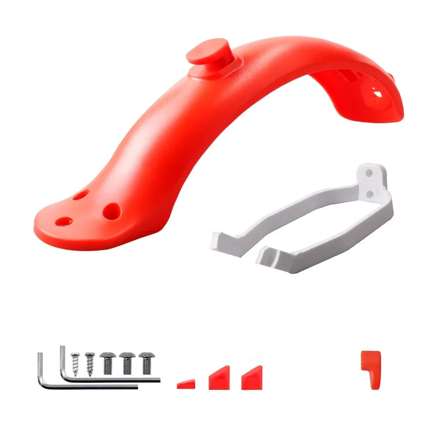 Front Rear Fender for Xiaomi M365 Pro Electric Scooter Taillight Battery Powered Warning Light Lamp Tyre Splash Mudguard Parts Quake A-RED