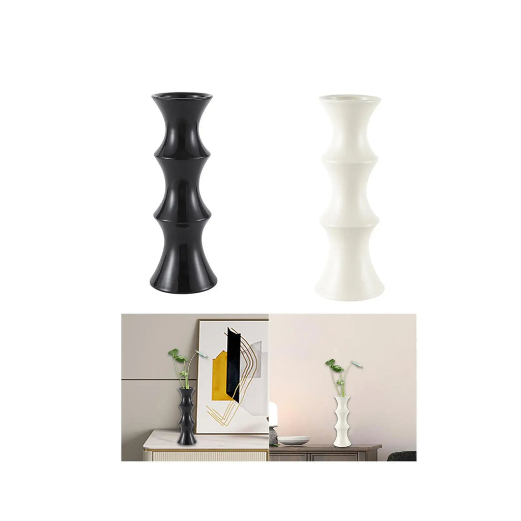 Porcelain Flower Vase Flowerpot Desktop Decoration Modern Geometric Vase for Farmhouse Shop Window Living Room Fireplace Bedroom Quake