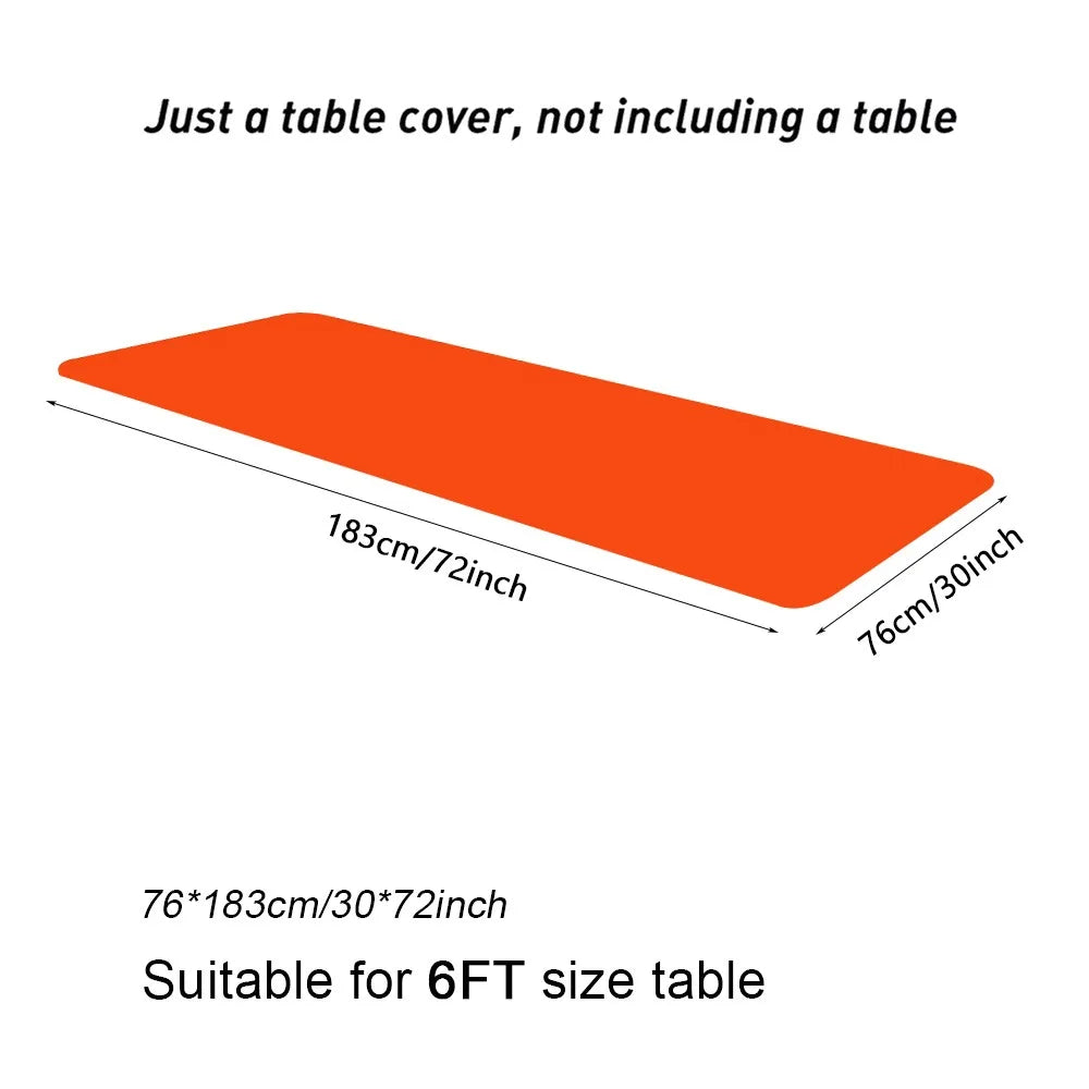 1Pcs Spandex Rectangular Tablecloth Elastic Fitted Stretch Table Cloth Universal 6FT Patio Table Cover Quake orange 6ft