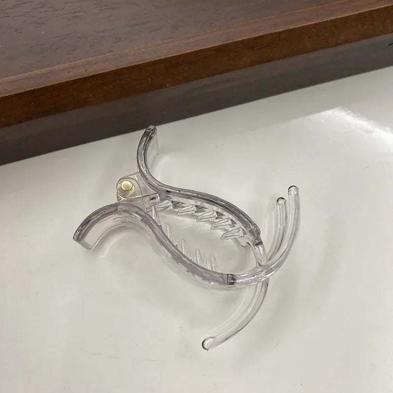 High Ponytail Small Hair Claw Clamp Women Girls Transparent Acrylic Hairpin No Hurt Hair Styling Accessories Headwear Ornament Quake transparent