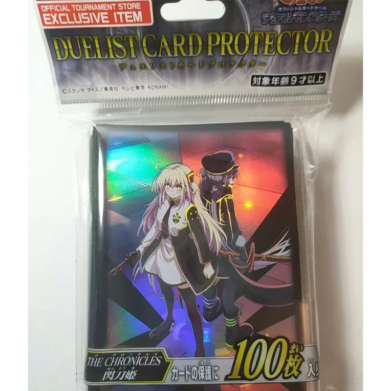 Hot Yu-Gi-Oh! Card Sleeves 100PCS Sky Striker Chronicles Holographic Protective Covers Official Quality Kids Collection Gift Quake
