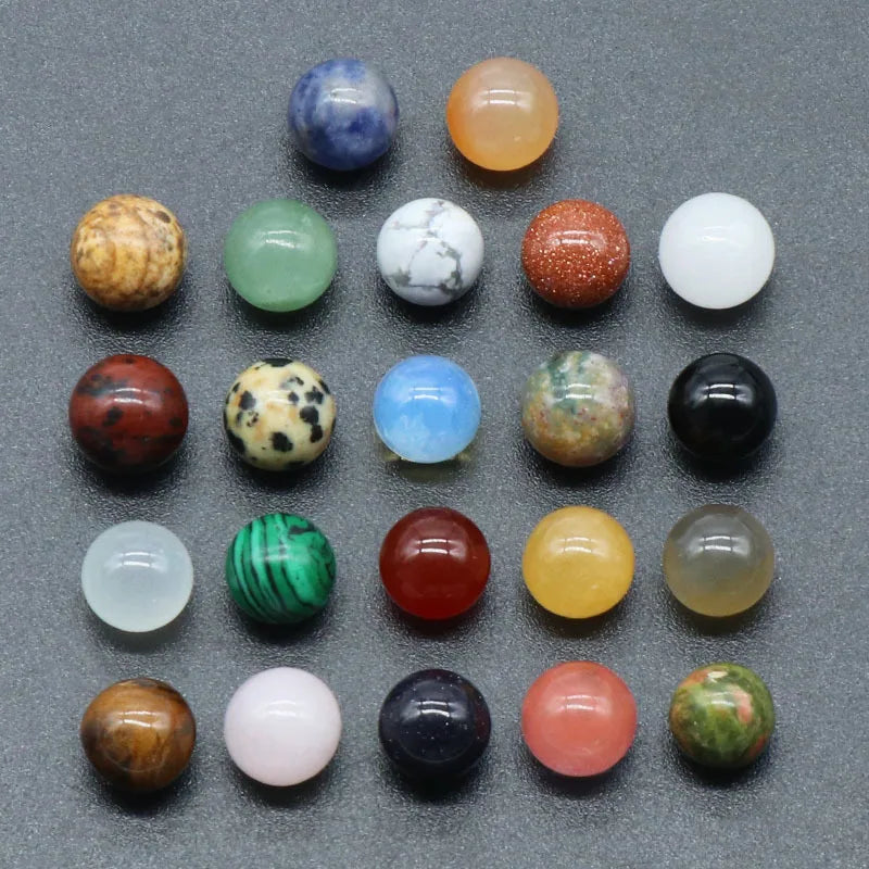 10Pcs Random Natural Stone Marquetry Beads Rose Quartz Amethyst Beads Non-porous-ball 8mm DIY Round Beads Wholesale Quake