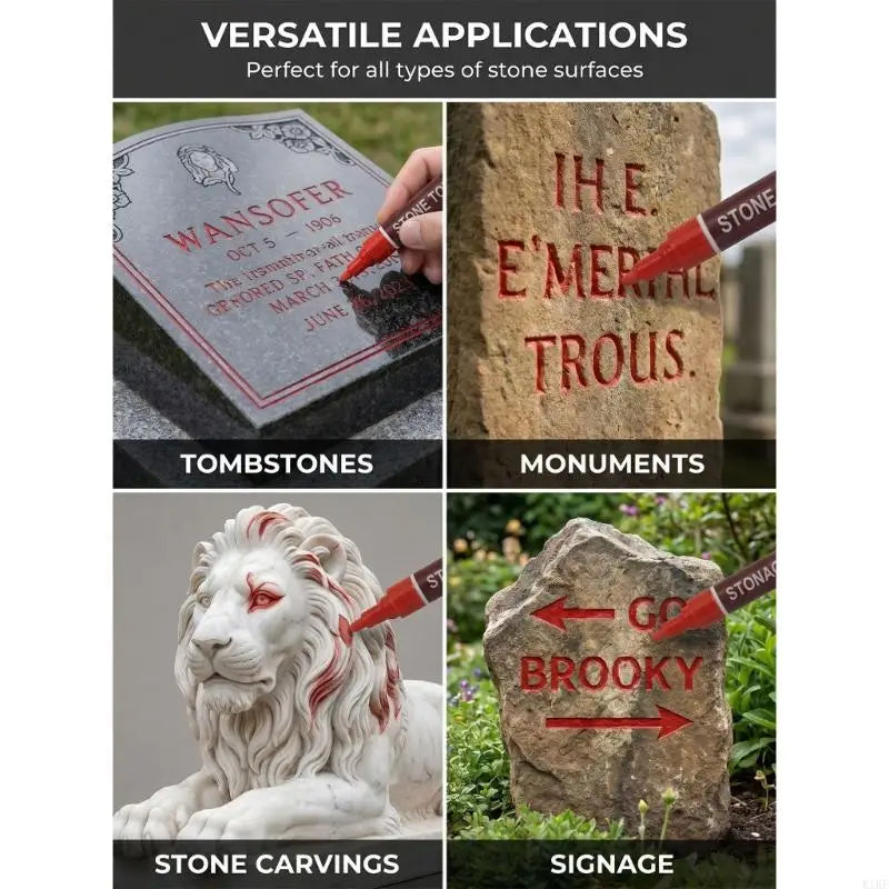 Outdoor Stone Monument Paint Pen Waterproof Sunproof Paint Marker For Drawing Coloring On Gravestones And Tombstone K1KF Quake