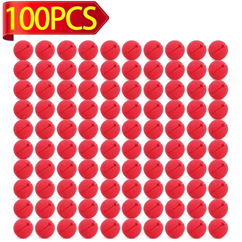 100/1PCS Red Foam Clown Noses Halloween Christmas Party Costume Dress Up Accessories Comedy Show Stage Props Decoration Supplies Quake 100PCS