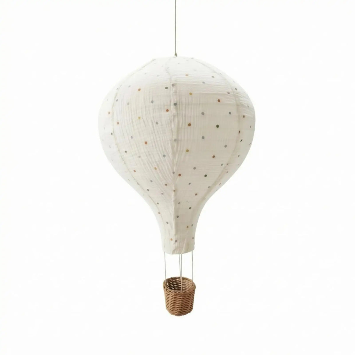 Woven Wicker Balloon Lamp Shade for Girl Boy Room Whimsical Night Light Quake