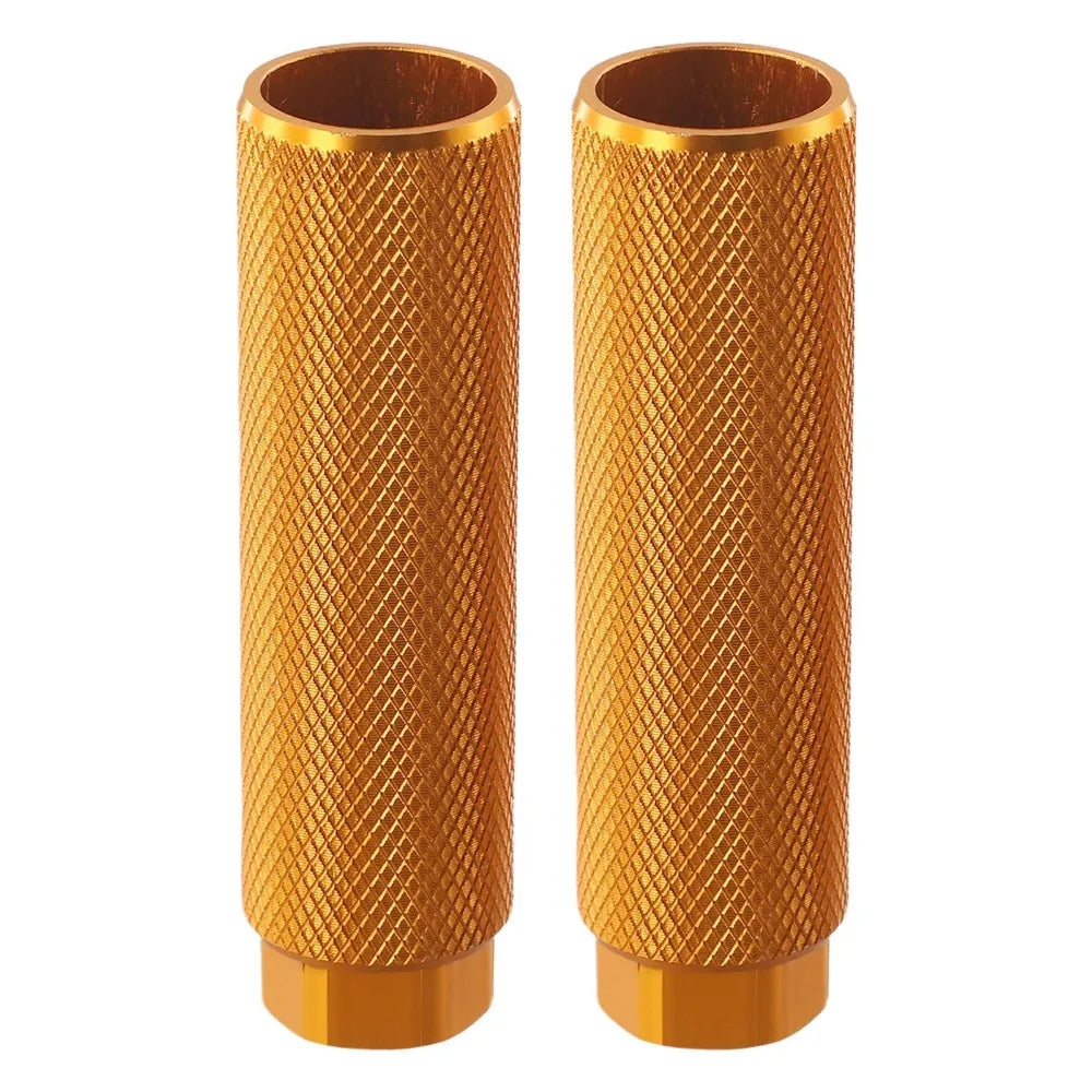 2Pcs Durable Anti-Slip Bike Pegs Aluminum Alloy Lightweight Bicycle Foot Pegs Cycling Parts Bicycle Accessories Fit 3/8 Inch Quake Gold