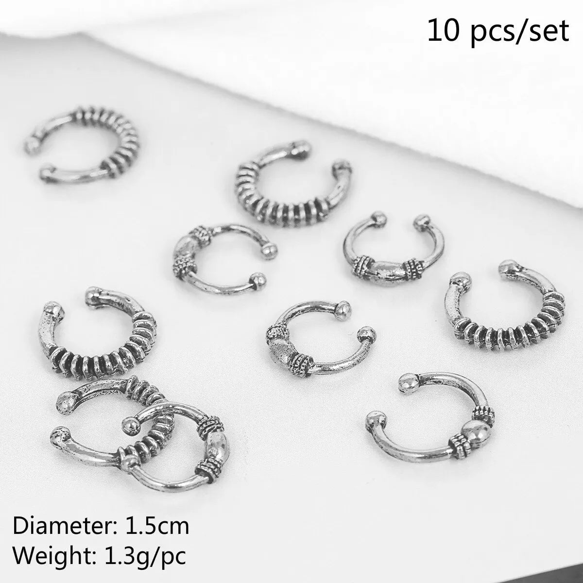 5-50 Pcs/set Opening Silver Hair Ring Hip-hop Hair Braid Charm Dreadlock Beads Clips Cuffs Rings Jewelry Dreadlocks Accessories Quake 10pcs