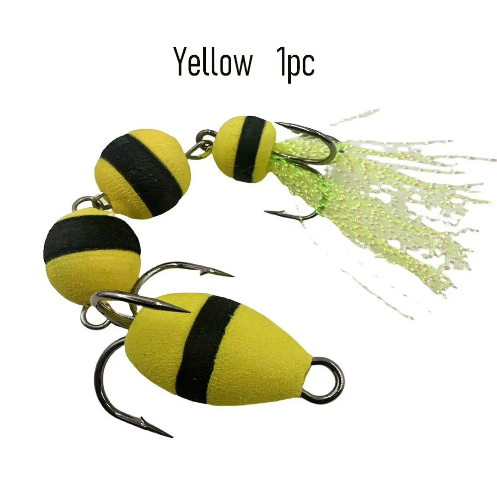 1-Pack Fishing Offset Soft Bait Large Lure Set, Fishing Soft Bait, Foam Lure, Swimming Lure, Wobbling Lure, Black Bass Lure, Includes Artificial Lure, Portable Fishing Hook Quake Huangpaomo1Pc