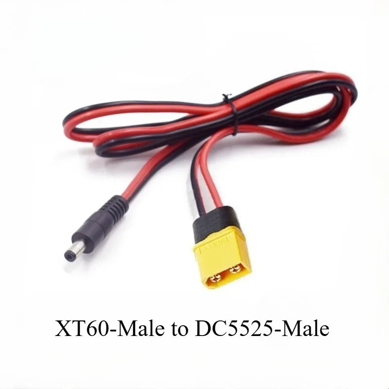 XT60 To DC 5521/5525mm Power Conversion Cable 12AWG Heavy‑Duty Connector Wire For Solar Panel Outdoor Charging & Power Supply Quake XT60-M to DC5525-M 12AWG 0.5M