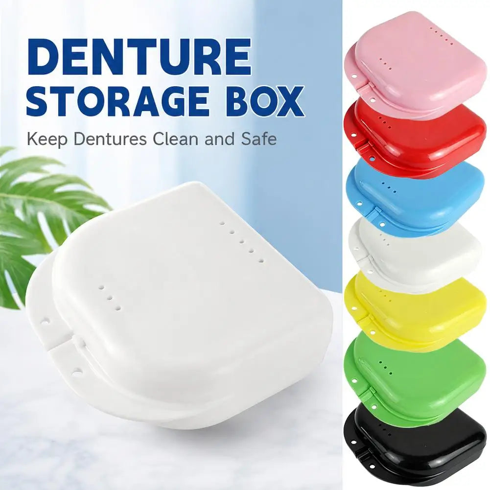 Denture Box Denture Tray Box Orthodontic Braces Protective Cover Ventilation Hole Denture Box Quake