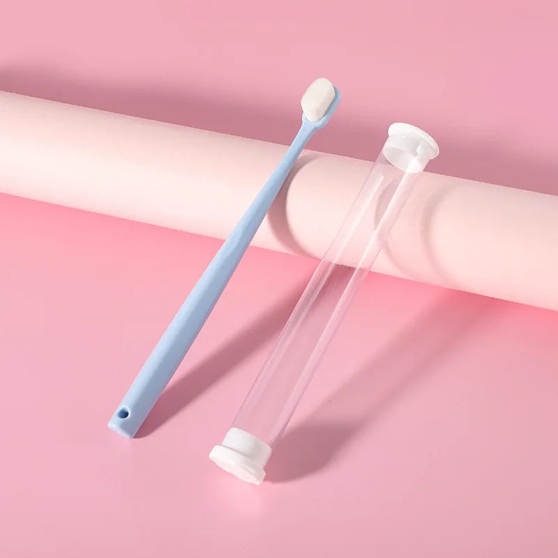 Ultra Soft-bristled Adult Toothbrush Nano Toothbrush for Sensitive Gums Extra Toothbrushes Sensitive Teeth Toothbrush Oral Care Quake Sky Blue