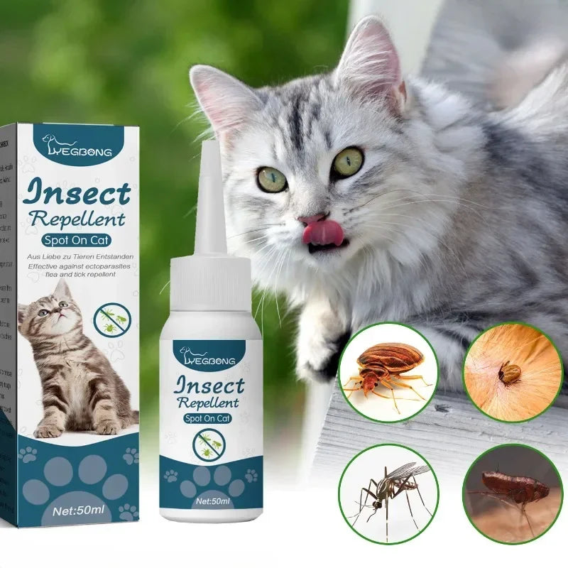 50ml Pet Anti Flea Tick Agent for Cats, Dogs, and Dogs. Extracorporeal Deworming Skin Cleaning Agent for Lice, Ticks, and Ticks Quake Default Title