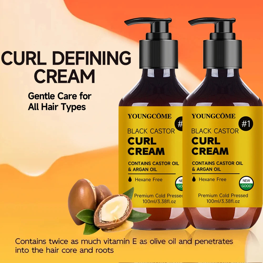 Castor Oil Hair Cream Clean Strengthen Hair Root Reduce Dandruff Improve Dryness Anti Frizzy Nourish Repair Damaged Hair Care Quake