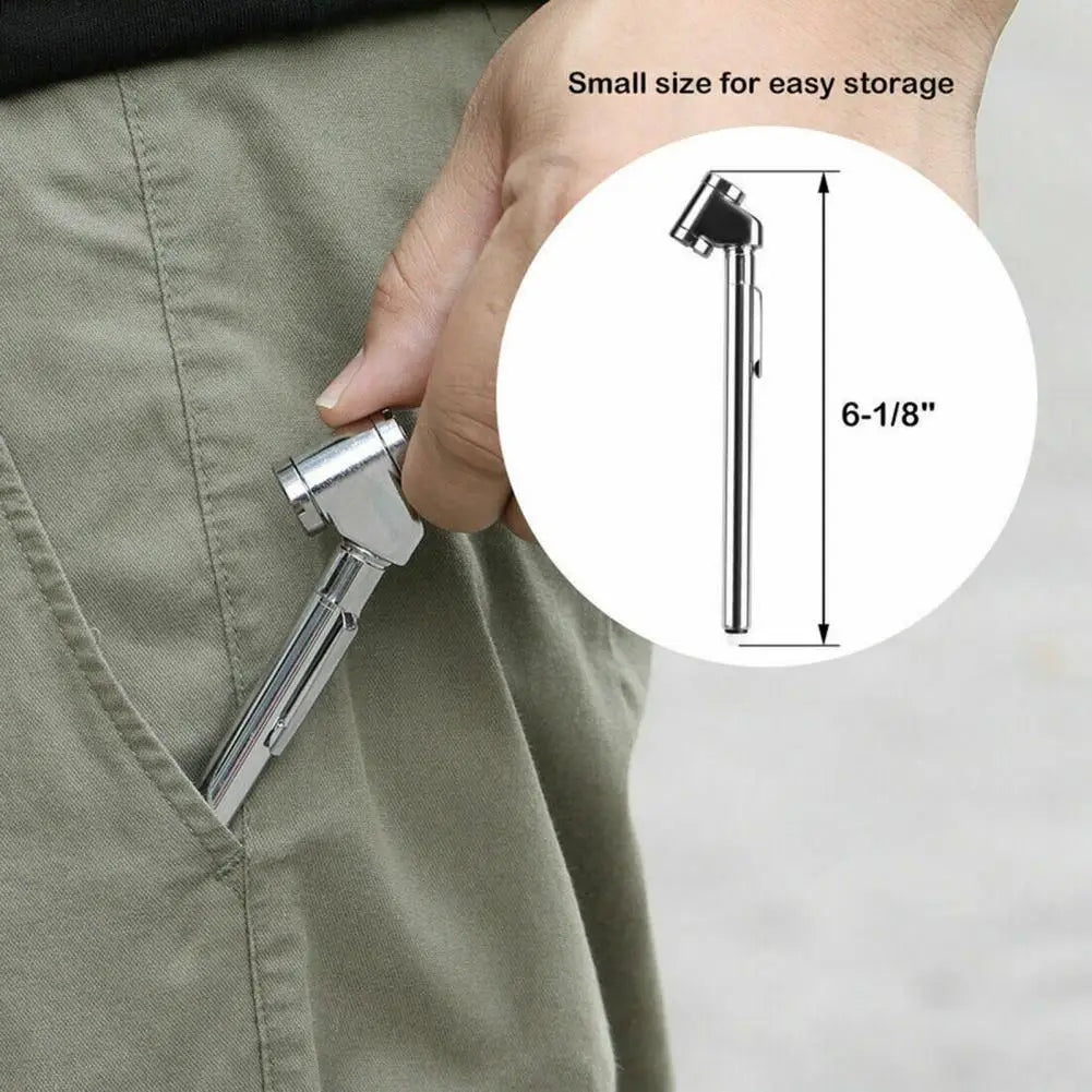 Motorcycle Tire Pressure Detector Convenient High Accuracy Metal 10-120PSI Tire Air Pressure Gauge for Car Quake