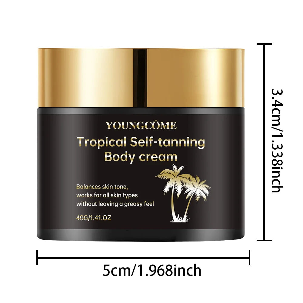  Body Tanning Cream Self Tanner Booster Brown Sun Bronzer Repair Nourishing Skin Coloring Sunless Lotion Quake 40g