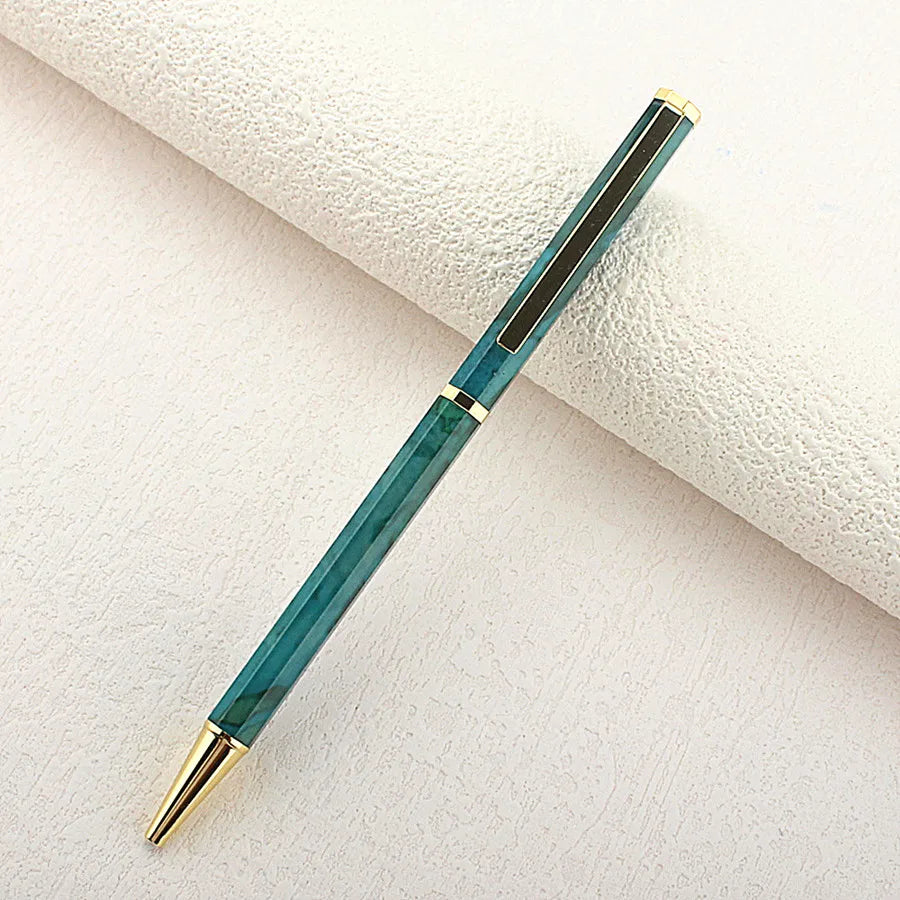 Premium Octagonal shape Metal Ballpoint Pen blue Ink Office Business Writing Ballpoint Pen School Student Stationery Gifts Quake 857-4