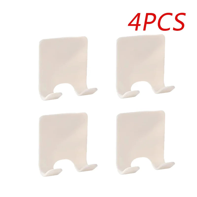 2/4PCS Plastic Shaver Holder Wall Mounted Adhesive Razor Hook Rack for Bathroom Shower - Strong Sticky No Drill Installation Quake M487 white 4pcs