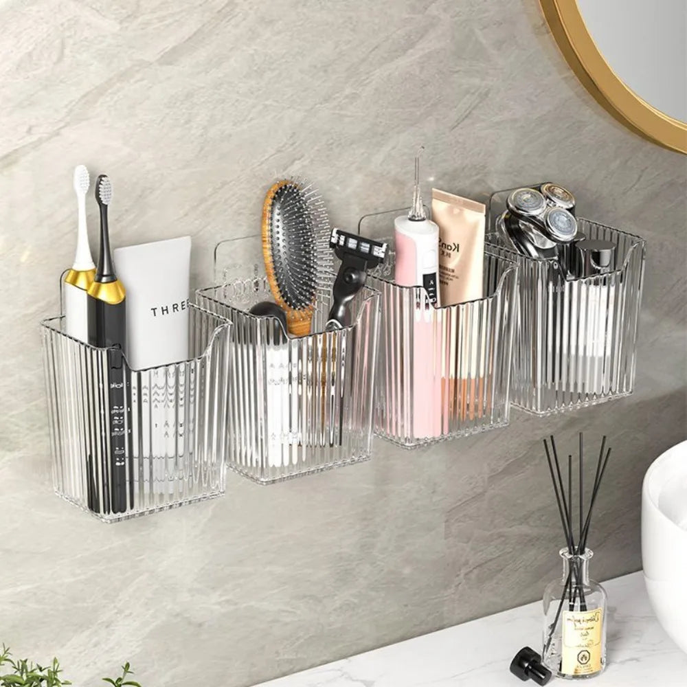 Acrylic Toilet Storage Rack High Quality Space Saving Wall Mounted Bathroom Shelf No-punch Luxury Kitchen Storage Organizer Quake