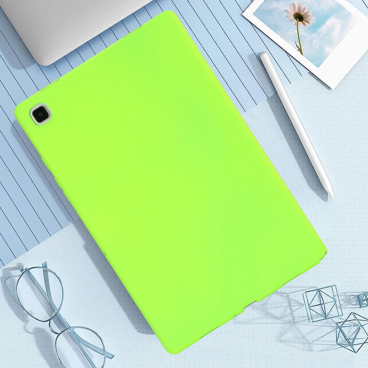 Suitable for Samsung Galaxy S7 S8 S9 S6 LITE A8 A2019 A7 10.5/11inch T225 T220 T290 T295 P610 P615 X700 X800 T970 T870 Tablet Pr Quake fluorescent green TAB S6Lite P610 P615