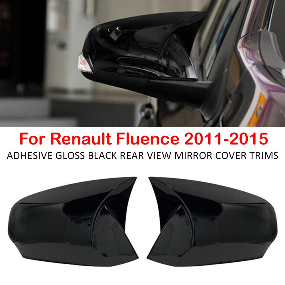 For Renault Fluence 2011-2015 Car Rearview Side Mirror Cover Wing Cap Sticker Exterior Door Rear View Case Trim Carbon Fiber Quake
