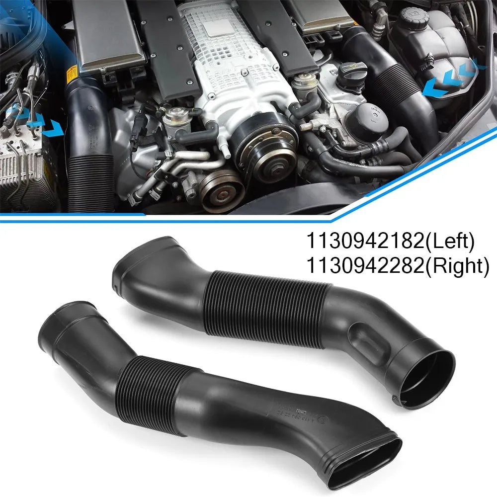 For Mercedes Benz E Class E500 E55 AMG CLS500 CLS55 1130942182 1130942282 1x Left Right Car Air Intake Hose Tube Replacement Quake