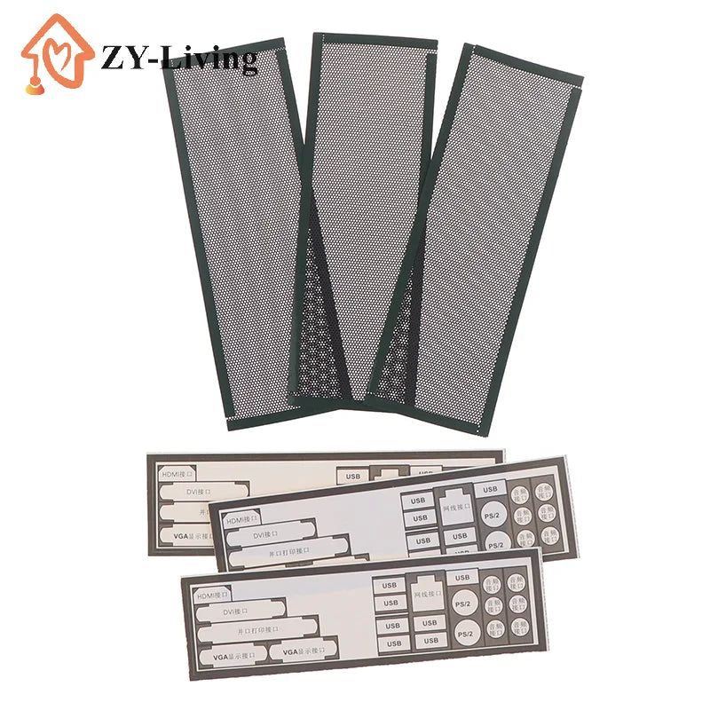 3Pcs PVC Dust Filter Universal DIY Shield Back Plate For Computer Chassis I/O Quake