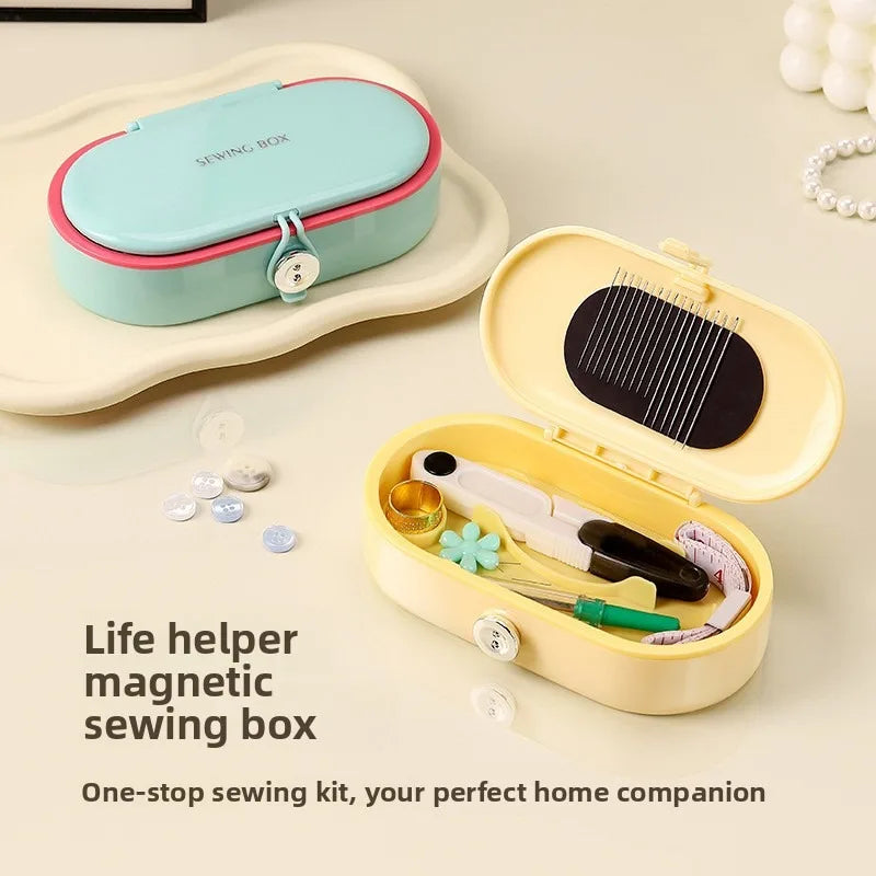 Dopamine Magnetic Sewing Kit Box Home Dorm Mending Set High Quality Portable Thread Needle Storage Case Household Goods Quake