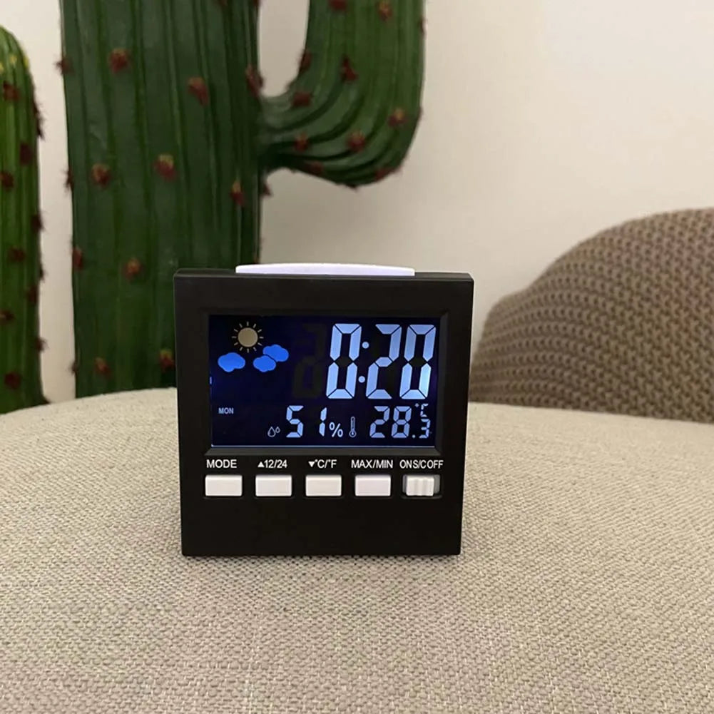 Electronic Alarm Clock with Backlit Thermometer and Hygrometer Voice Controlled Accurate Time and Temperature Reading Quake