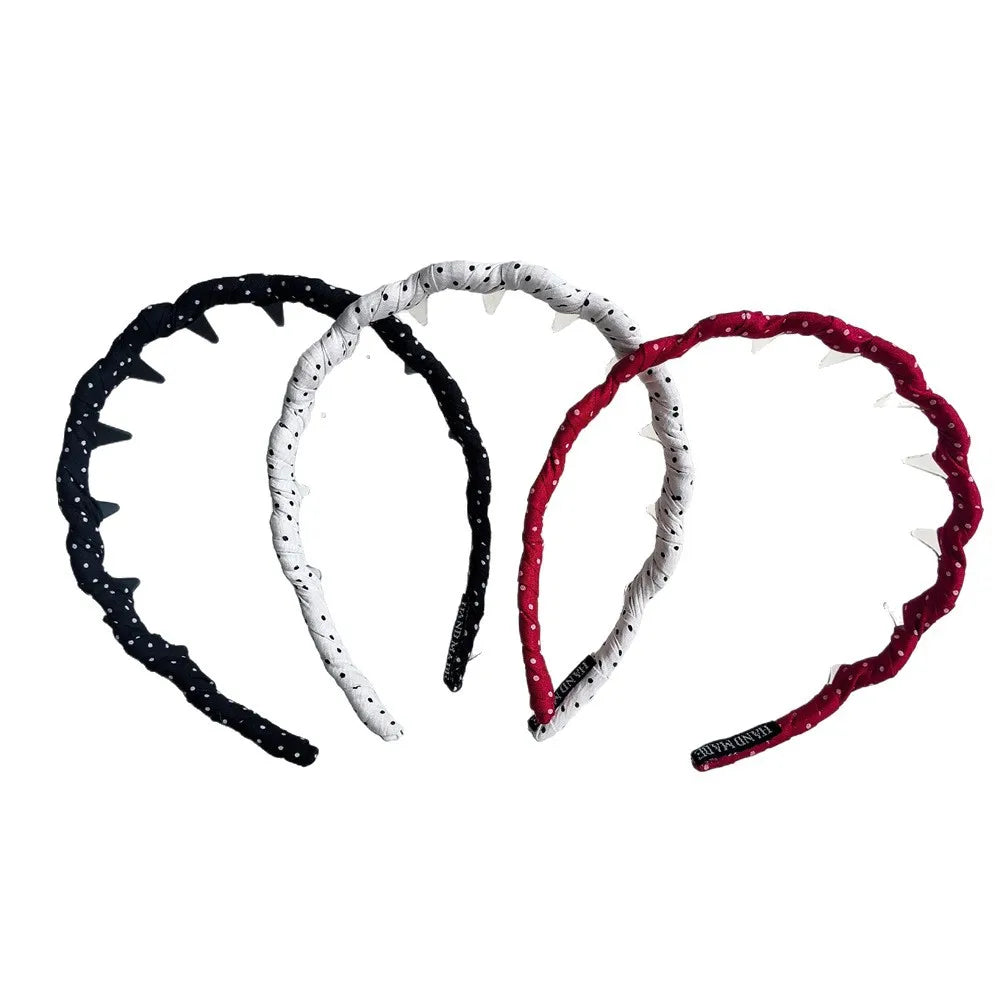 Retro Polka Dot Wave Headband Simple Korean Versatile Anti-slip Headband Sweet Elegant Women Hair Accessories Makeup Beauty Tool Quake