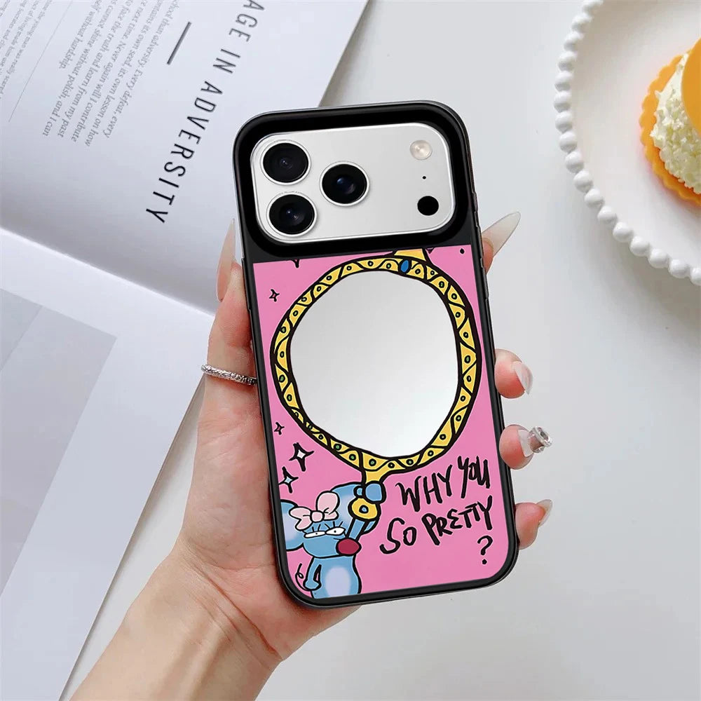 6090739 Mirror Surface Magnetic Phone Case Cover for IPhone 13 14 15 16 17 18 Pro Max Case Quake