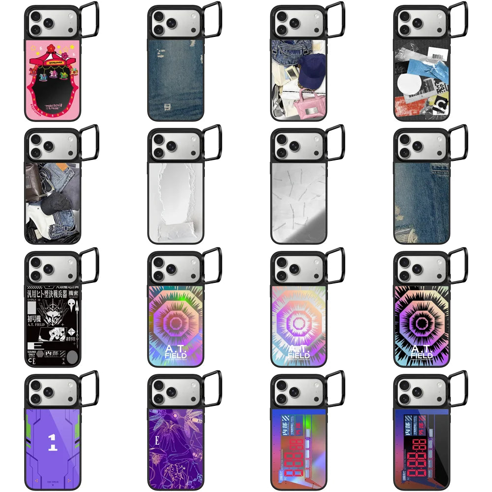 603292 Camera Ring Stand Mirror Surface Magnetic Case: Compatible with IPhone 17 16 15 14 13 12 Pro Max 17 Air Quake