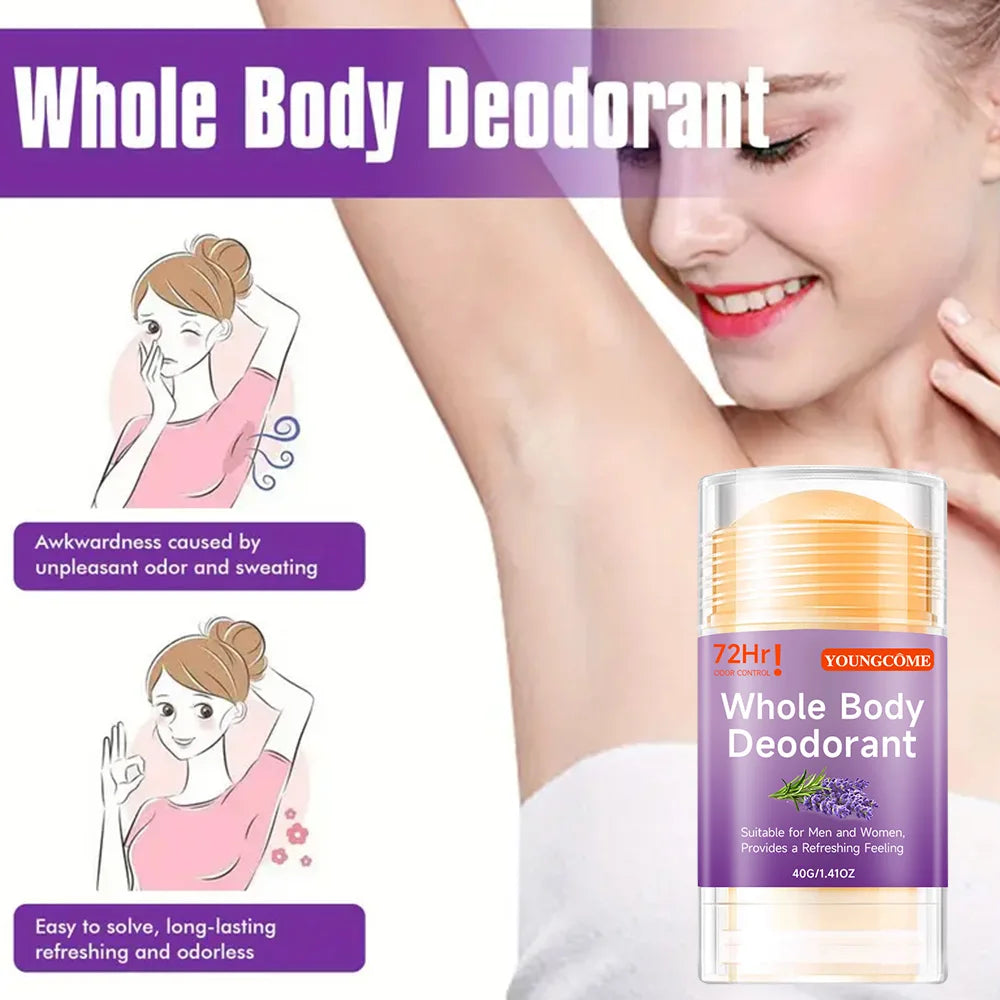 Whole Body Deodorant Stick Anti Sweating Keep Drying Lasting Fragrance Remove Armpit Odor Underarm Refresh Sticks Quake