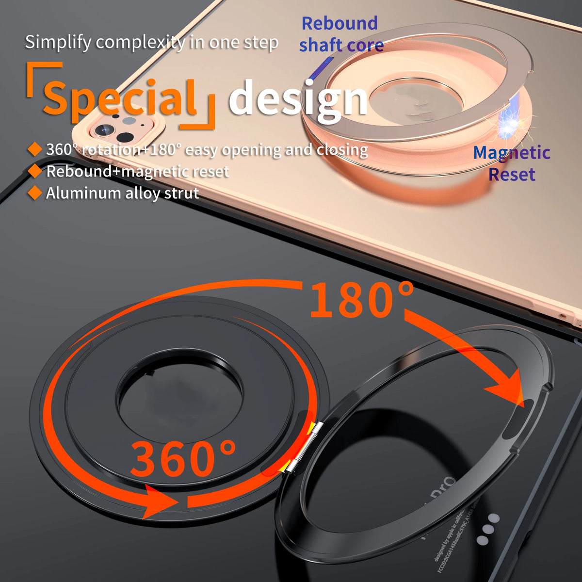 360° Rotating Magnetic Holder Mount for All Tablets Universal Metal Bracket Stand Durable 360 Rotation Tablet Accessories Quake