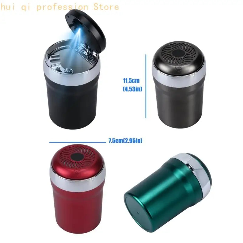Covered Car Ashtray with Push Top Lid and Lid Light for Drivers H8WE Quake