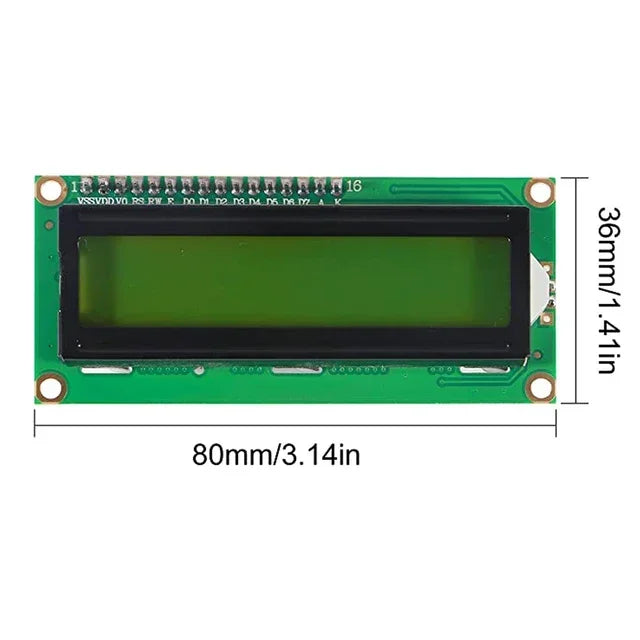 LCD1602 Module 16x2 Character Blue Screen LCD Display PCF8574T PCF8574 1602 LCD with IIC I2C Interface 5V Quake LCD1602 Green