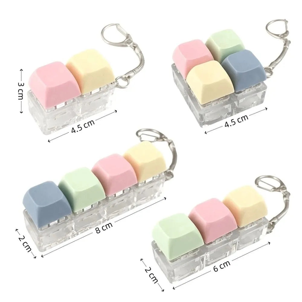 New 2/3/4 Keys Finger Keyboard Keycap Key Button Decompression Toy Stress Relief Pass The Time Clicker Toy Adult Quake