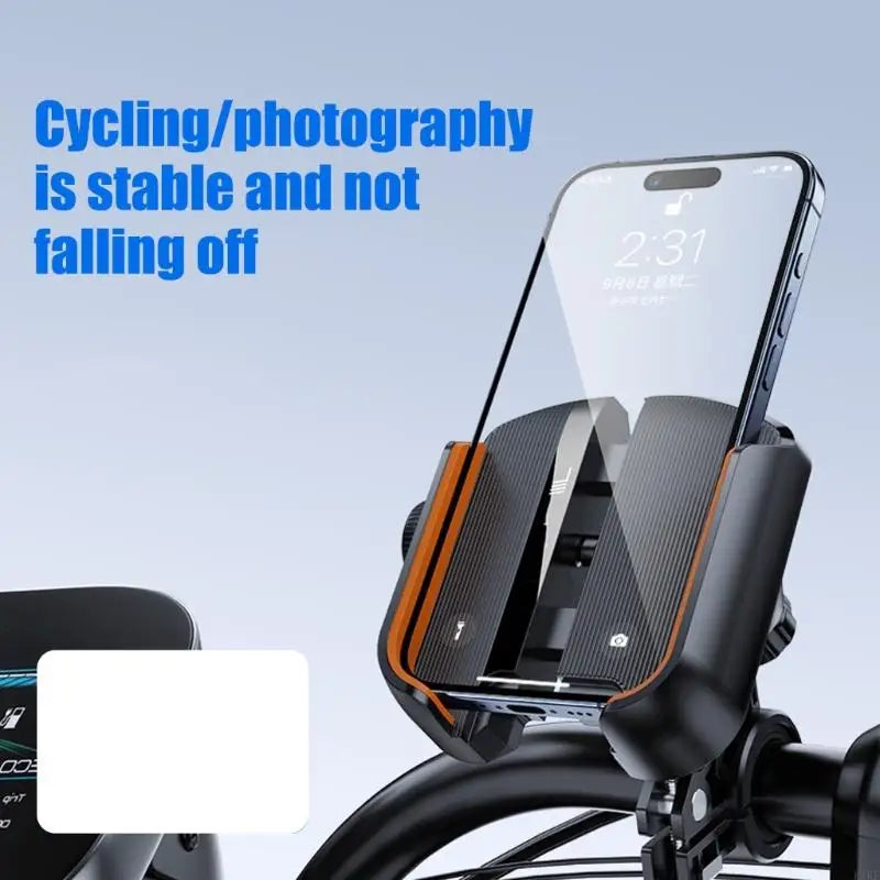 Motorcycle Handle Bar/Rear View Mirror Mounted Cellphone Cradle Scooter E-Bike Shockproof Stand Holder 360 Degree Rotating K1KF Quake