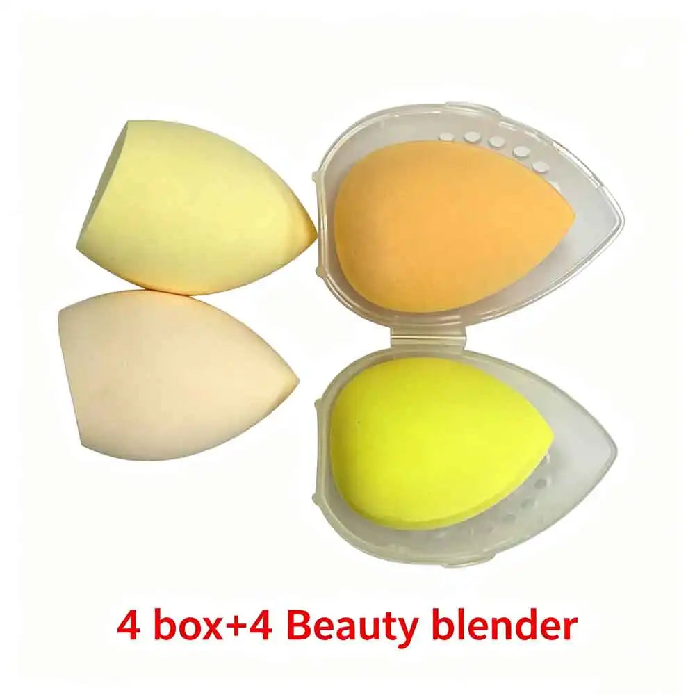 vvocci Gourd Oblique Cut Powder Puff Makeup Sponge Makeup Sponge Beauty Cosmetic Egg 4pcs Beauty Blender Teardrop Quake M81 yellow white-box