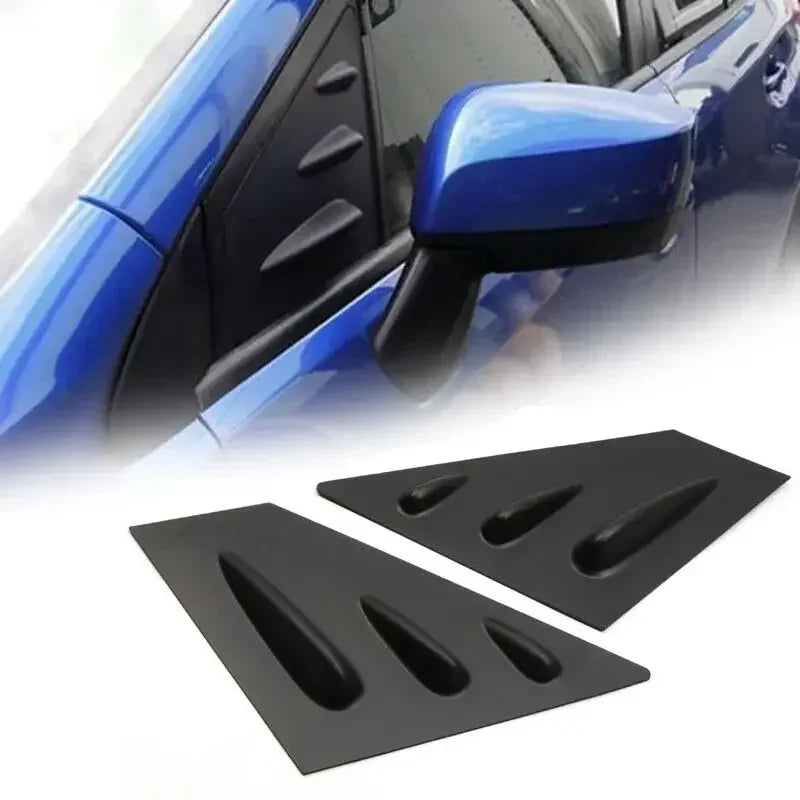 For Subaru WRX STI 2015-2018 Car Front Triangle Window Louver Side Shutter Blind Shades Cover Trim Sticker Vent Carbon Black Quake