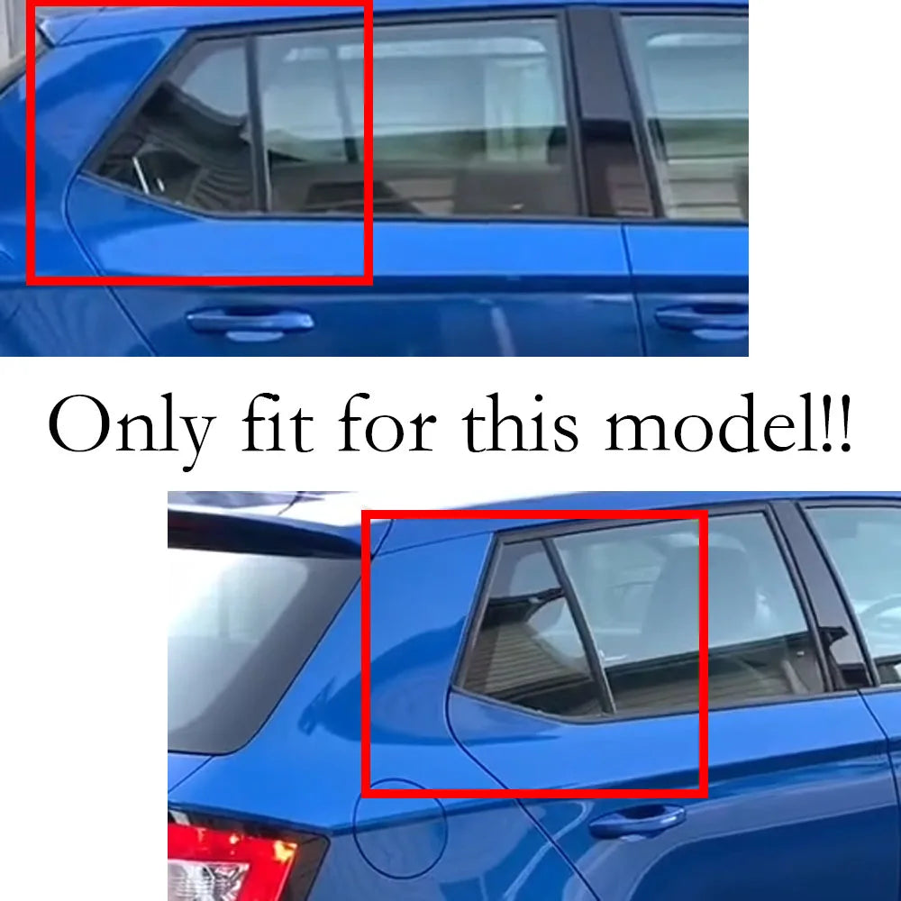 For Skoda Fabia 2015-2020 Car Rear Louver Window Side Shutter Cover Trim Sticker Vent Scoop ABS Carbon Fiber Black Accessories Quake