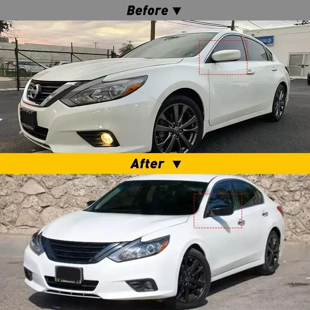 For Nissan Altima 2013-2018 Car Replacment Rearview Side Mirror Cover Wing Cap Exterior Door Rear View Case Trim Carbon Look ABS Quake