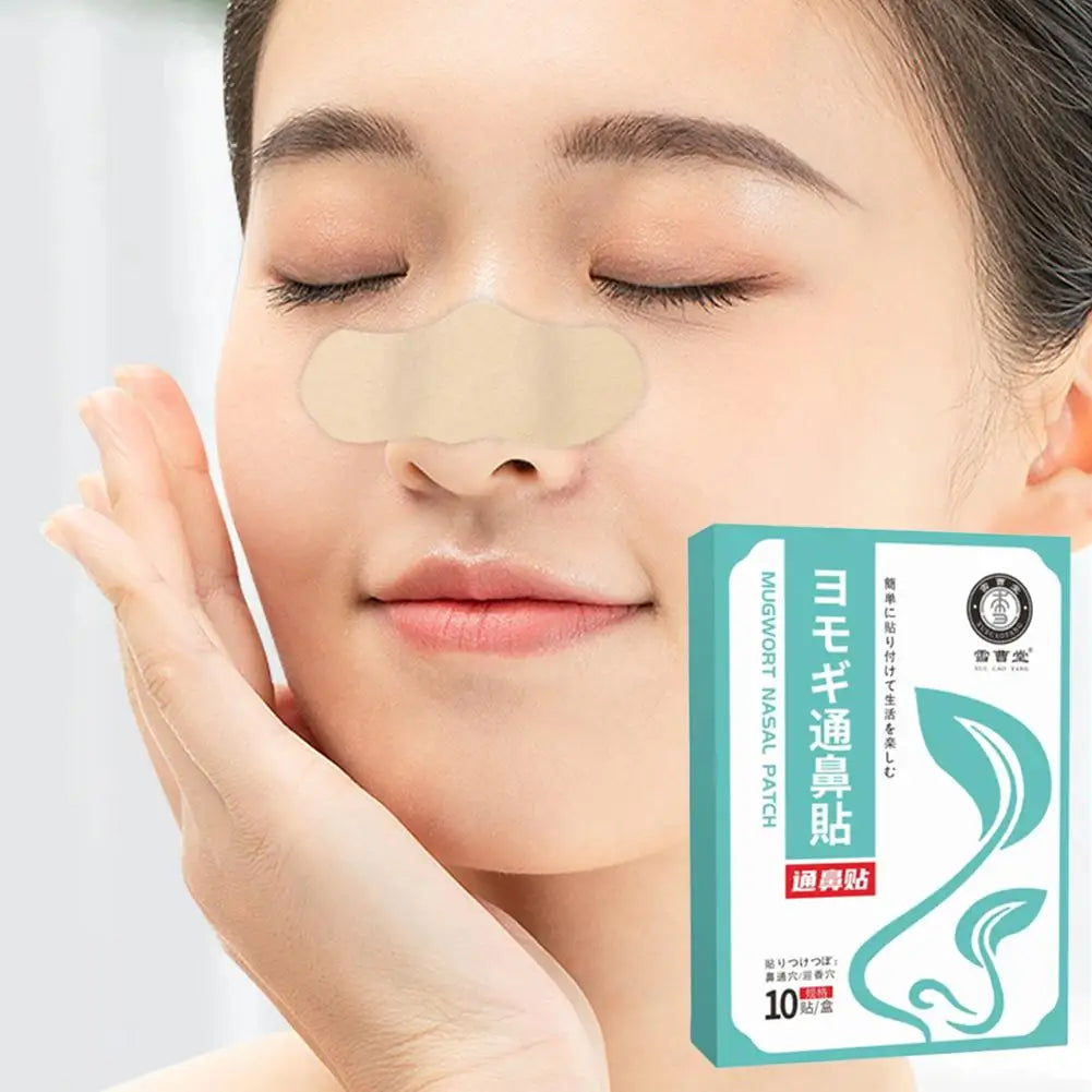 10pcs Nasal Congestion Relief Patch Moxibustion Wormwood Patch Herbal Nasal Care Sticker Nose Health Pad Wholesale Quake