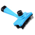 Dog Brush Cat Grooming Brush Self Cleaning Static Free Massage Comb Stable Thicker Bristles Pet Supplies To Remove Loose Fur Quake Blue