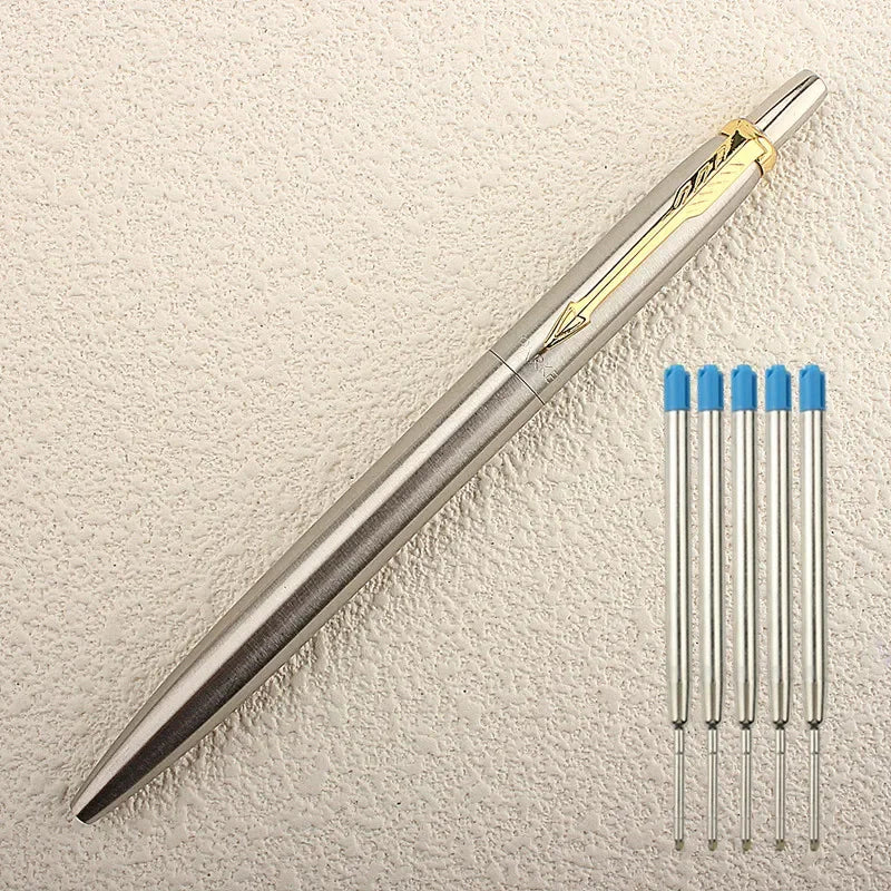 New Luxury Metal Ballpoint Pen Office Commercial Press Metal Pens Gift Automatic Ball Pens for School Quake