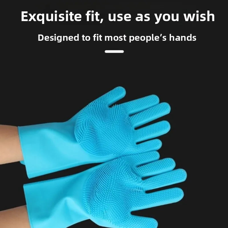 Silicone Pet Bath Gloves Anti Scratch Bite Resistant Dog Cat Massage Brush Hair Removal Grooming Deep Cleaning Washing Gloves Quake