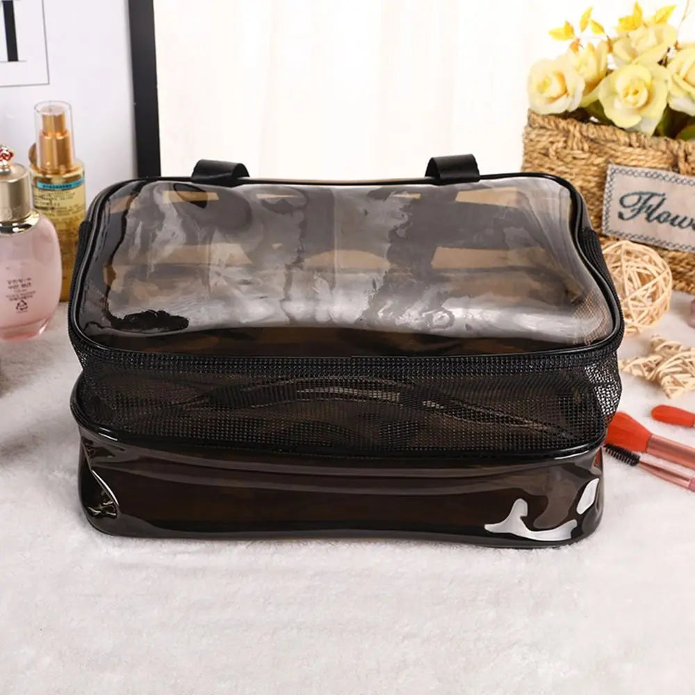 Multifunction Transparent Cosmetic Bag PVC Dry and Wet Separation Makeup Bag Waterproof Large Capacity Travel Toiletry Bag Quake