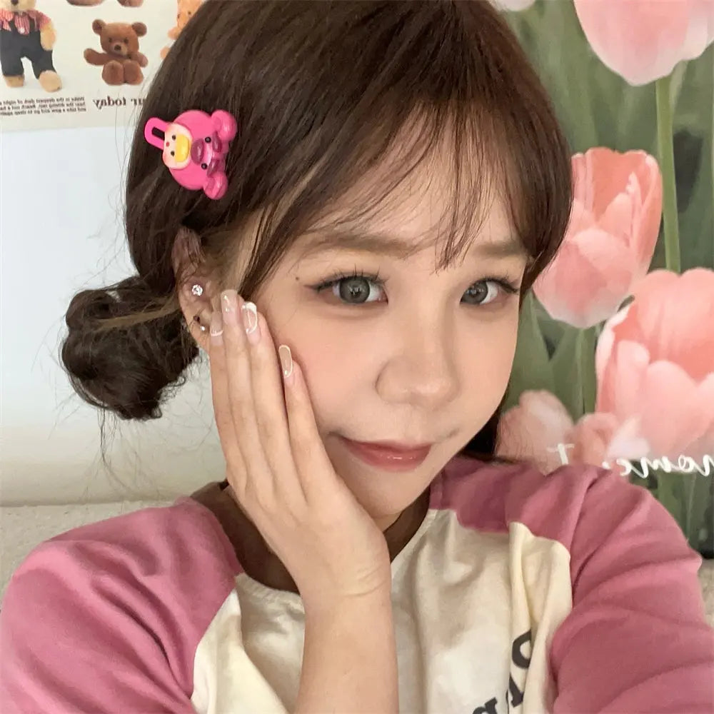 Cute Dopamine Girls Hair Clip Sweet Versatile Children Forehead Bangs Side Clip Kawaii Korean Fashion Hair Styling Accessories Quake